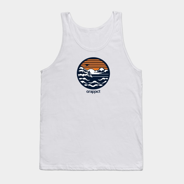 Surfer in the waves Tank Top by grappict